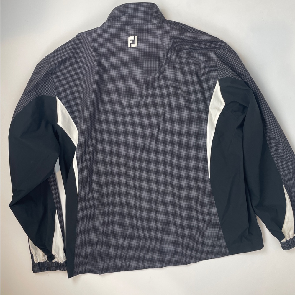 FootJoy Men's HydroLite ZIP Golf Rain Jacket WATERPROOF CHARCOAL HOUNDSTOOTH XL - Picture 7 of 16